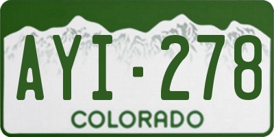 CO license plate AYI278