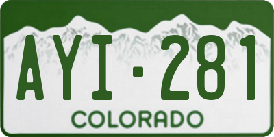 CO license plate AYI281