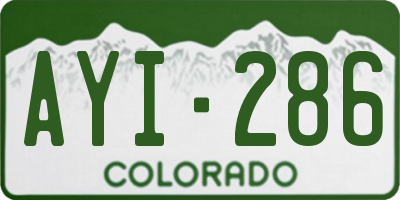 CO license plate AYI286