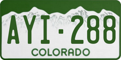 CO license plate AYI288