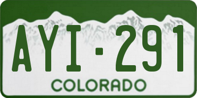 CO license plate AYI291
