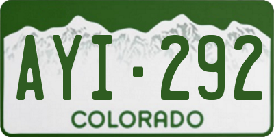 CO license plate AYI292