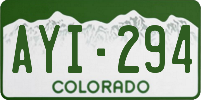 CO license plate AYI294