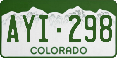CO license plate AYI298