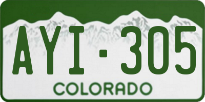 CO license plate AYI305