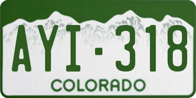 CO license plate AYI318