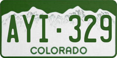 CO license plate AYI329