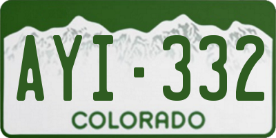 CO license plate AYI332