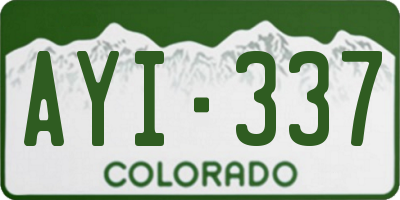 CO license plate AYI337
