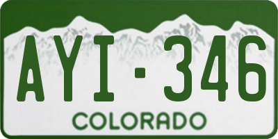 CO license plate AYI346