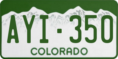 CO license plate AYI350