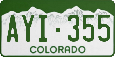 CO license plate AYI355