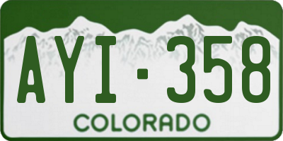 CO license plate AYI358