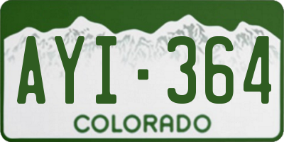 CO license plate AYI364