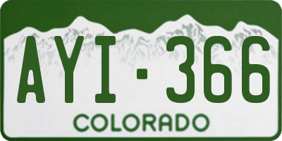 CO license plate AYI366