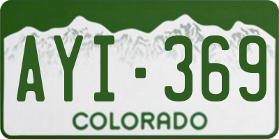 CO license plate AYI369