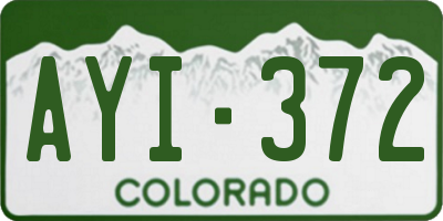 CO license plate AYI372