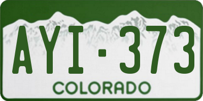 CO license plate AYI373