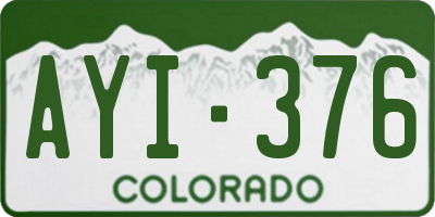CO license plate AYI376