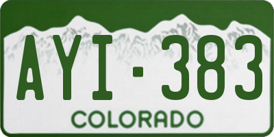 CO license plate AYI383