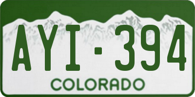 CO license plate AYI394