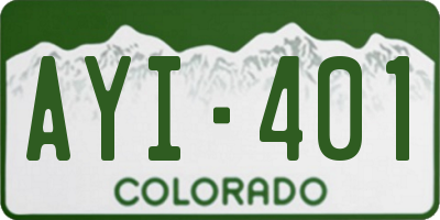 CO license plate AYI401