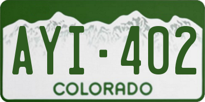 CO license plate AYI402
