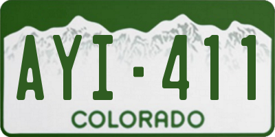 CO license plate AYI411