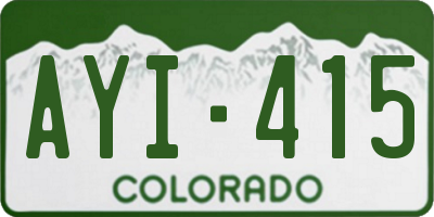 CO license plate AYI415