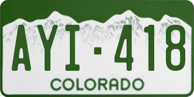 CO license plate AYI418