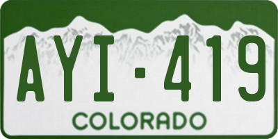 CO license plate AYI419