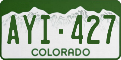 CO license plate AYI427