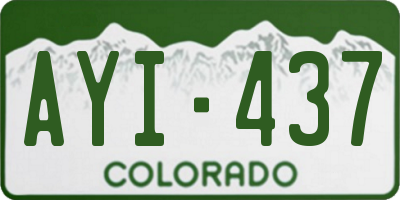 CO license plate AYI437
