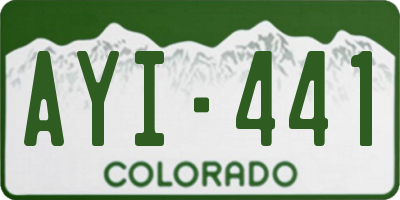 CO license plate AYI441