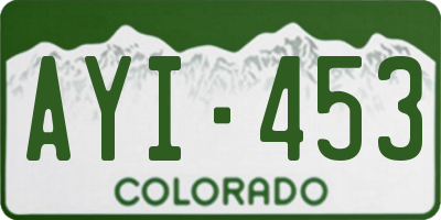 CO license plate AYI453