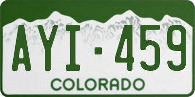 CO license plate AYI459