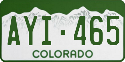 CO license plate AYI465