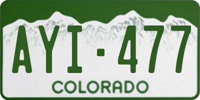 CO license plate AYI477
