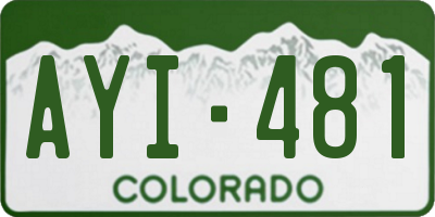 CO license plate AYI481