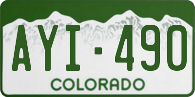 CO license plate AYI490
