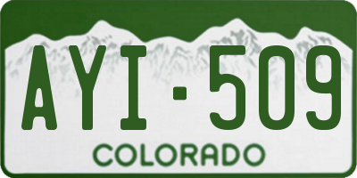 CO license plate AYI509