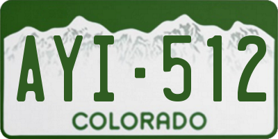 CO license plate AYI512