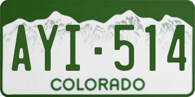 CO license plate AYI514