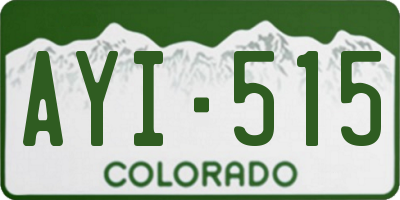 CO license plate AYI515