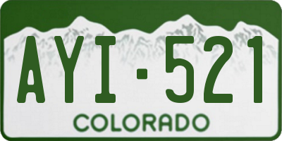 CO license plate AYI521