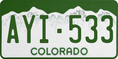 CO license plate AYI533