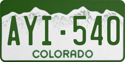 CO license plate AYI540