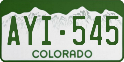 CO license plate AYI545