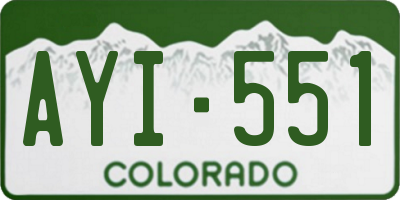 CO license plate AYI551