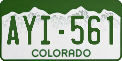 CO license plate AYI561